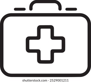Icono de Vector de contorno del kit de primeros auxilios.