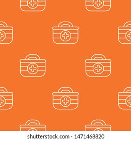First aid kit pattern vector orange for any web design best