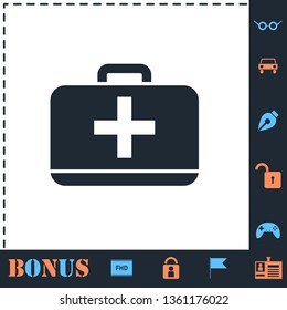 First aid kit. Perfect icon with bonus simple icons