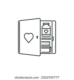 First, aid, kit, pill, medicine, hospital, treatment icon, vector illustration