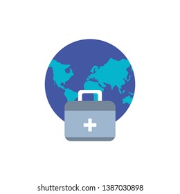 first aid kit with planet earth