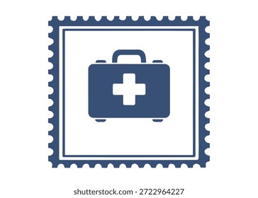 Erste-Hilfe-Kit Briefmarke, Vektorsymbol auf weißem Hintergrund
Vektor-Briefmarke auf weißem Hintergrund