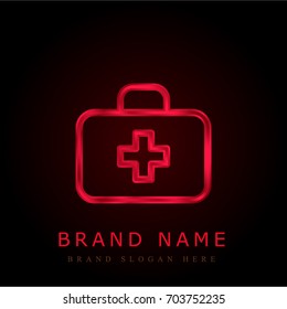 First aid kit red chromium metallic logo