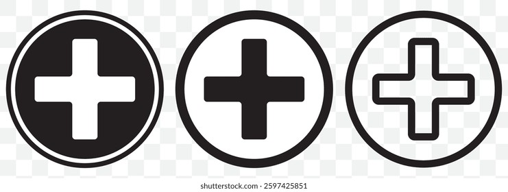 First AID kit with Red cross icon symbol. Medical briefcase icon. First aid medical sign flat icon in linear style on white and transparent background. vector. EPS 10.