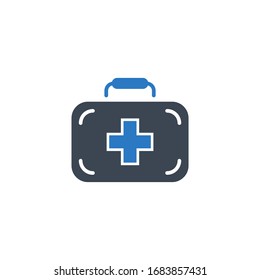 First Aid Kit related vector glyph icon. Isolated on white background. Vector illustration.