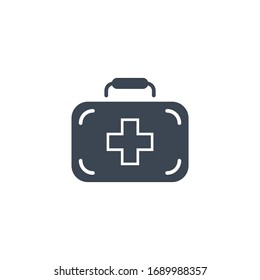 First Aid Kit related vector glyph icon. Isolated on white background. Vector illustration.