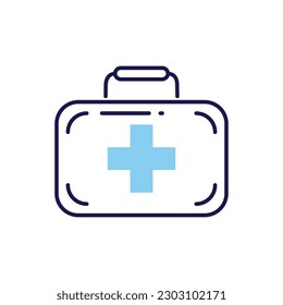 First Aid Kit related vector line icon. Isolated on white background. Vector illustration. Editable stroke