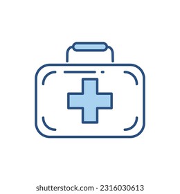 Icono de línea de vector relacionado con el kit de primeros auxilios. Aislado sobre fondo blanco. Ilustración vectorial. Trazo editable