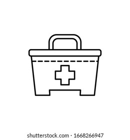 Kit de primeros auxilios, icono de seguridad. Línea simple, esquema vectorial elementos de seguridad en el trabajo para ui y ux, sitio web o aplicación móvil