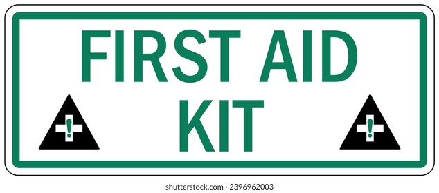 First aid kit sign and labels