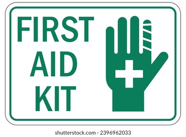 First aid kit sign and labels