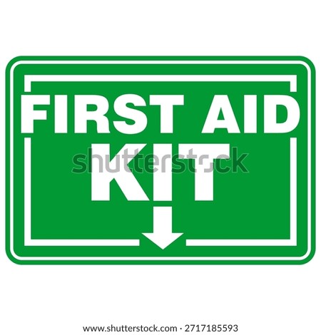 First Aid Kit, sign and sticker vector