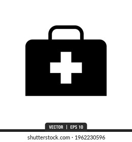 First Aid Kit Silhouette icon vector, illustration logo template in trendy style. Suitable for many purposes.