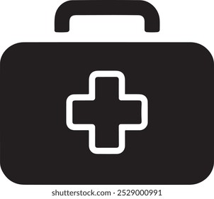 Erste Hilfe Kit Silhouette Vektorsymbol.