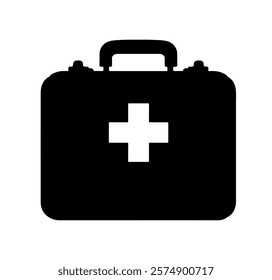 First aid kit silhouette vector icon sign symbol illustration design.
