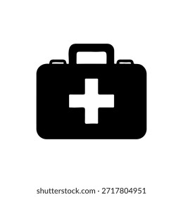 Diseño de ilustración plana de Vector de silueta de kit de primeros auxilios.