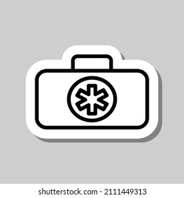 Un simple vector de iconos del kit de primeros auxilios. Diseño plano. Pegar con sombra sobre fondo gris.ai