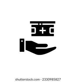icono simple del kit de primeros auxilios en fondo blanco