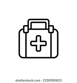 first aid kit simple icon in white background