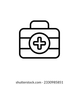 first aid kit simple icon in white background