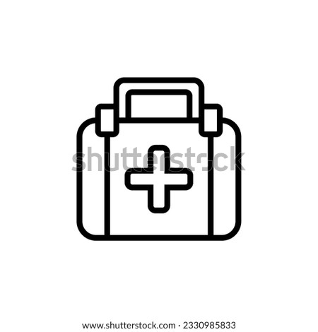 first aid kit simple icon in white background