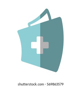 first aid kit suitcase emergency clinic shadow vector illustration eps 10
