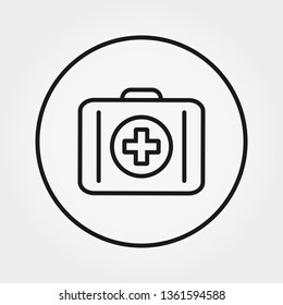 First Aid Kit. Universal icon for web and mobile application. Vector illustration on a white background. Editable Thin line.