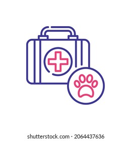 First Aid Kit Vector 2 colours Icon Design illustration. Veterinary Symbol on White background EPS 10 File