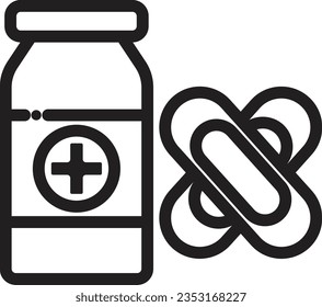 vector kit de primeros auxilios, bolso de primeros auxilios, medicina para heridas, yeso