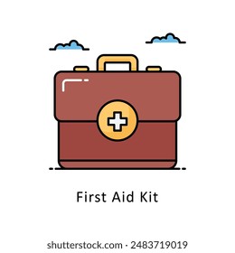 First Aid Kit vector   Filled outline Design illustration. Symbol on White background EPS 10 File