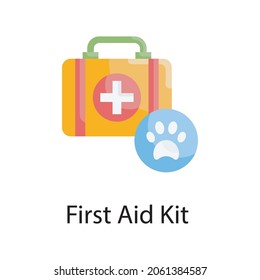 First Aid Kit Vector Flat Icon Design illustration. Veterinary Symbol on White background EPS 10 File