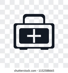 First aid kit vector icon isolated on transparent background, First aid kit logo concept