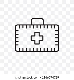 First aid kit vector icon isolated on transparent background, First aid kit logo concept