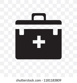 First aid kit vector icon isolated on transparent background, First aid kit logo concept