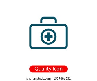 First Aid Kit Vector Icon. First Help, Doctor Icon, Medicine Concept