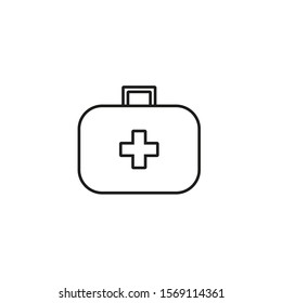 first aid kit vector icon formed with simple shapes