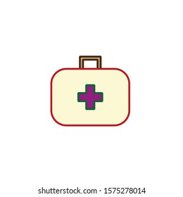 first aid kit vector icon formed with simple shapes