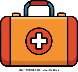 First Aid Kit Vector Icon Illustration. Flat Cartoon Style.