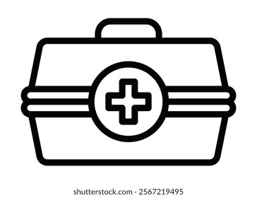 First aid kit vector icon in simple design. Editable stroke.