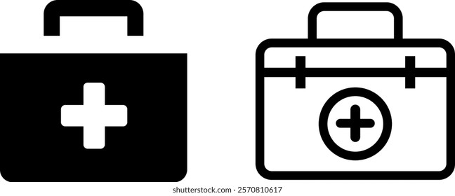 "First Aid Kit Vector Icon Set: Essential Emergency Response Symbols"