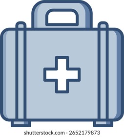 Icono de Vector del kit de primeros auxilios con fondo transparente. Diseño de color azul cambiable.