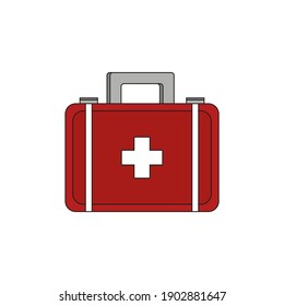 First aid kit Vector illustration. Color icon