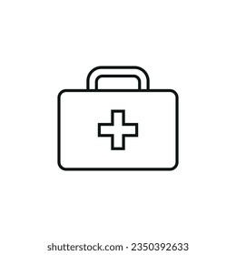 Ilustración vectorial del kit de primeros auxilios. Bolso médico en un fondo aislado. Concepto de firma de doctores.