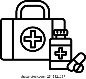 First Aid Kit Vector Illustration Detailed Icon