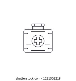 First aid kit, vector line icon