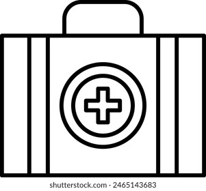 First Aid Kit Vector Line Icon Design