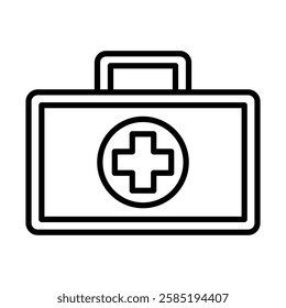 First aid kit Vector Line Icon Design