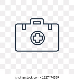 First Aid Kit vector outline icon isolated on transparent background, high quality linear First Aid Kit transparency concept can be used web and mobile