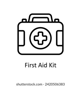 First Aid kit vector outline icon style illustration. EPS 10 File