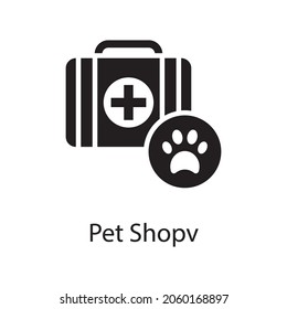 First Aid Kit Vector Solid Icon Design illustration. Veterinary Symbol on White background EPS 10 File
